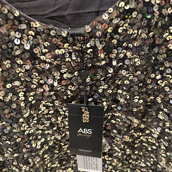 Silver mini sequin dress / ABS Sequin LS Dress size 6 (NWT) - Picture 4 of 5